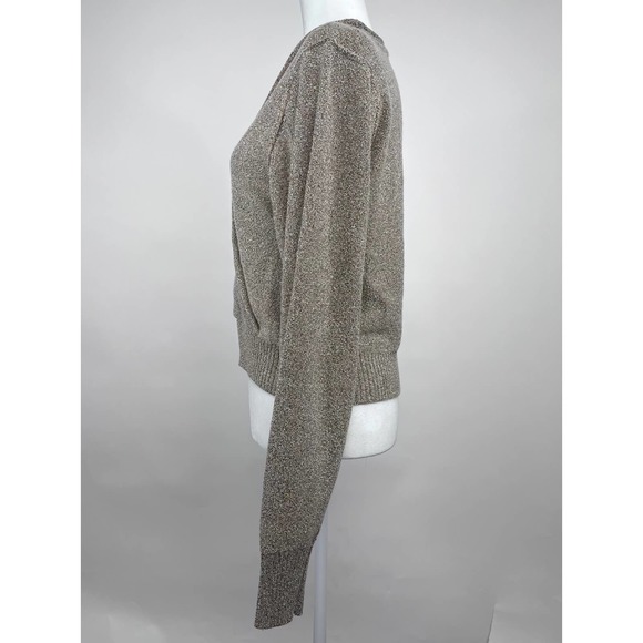 Free People Going for Gold Faux Wrap Sweater Metallic Large - Picture 6 of 12